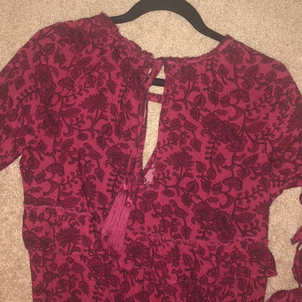 Floral Mini Peasant Dress